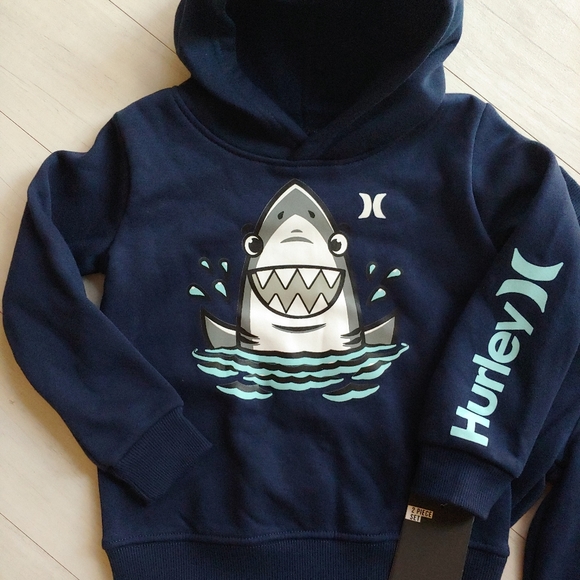 HURLEY NEW boys Hoodie Pull-over & Joggers Sweatpants Shark Design - Picture 11 of 16